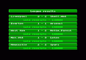 Brian Clough's Football Fortunes (UK) (1987) screen shot game playing